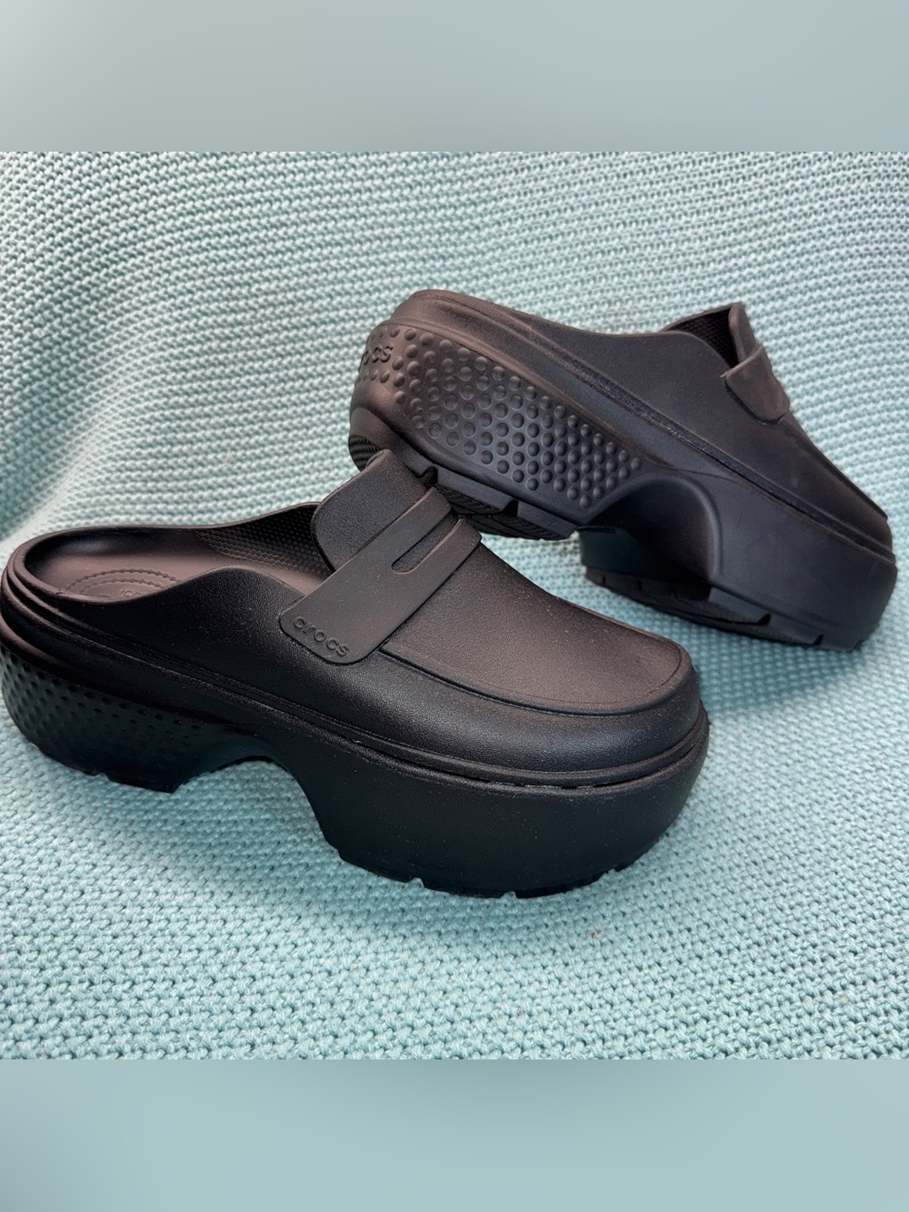Crocs Siren Platform Clogs Black Women’s 11 Men’s 9 Chunky Heel Slip On Mules